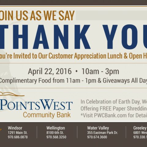 Points West Customer Bank Thank You