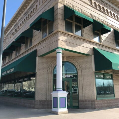 greeley downtown points west corner of building