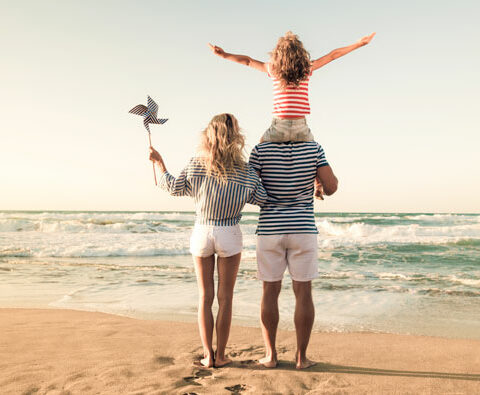 Family on the beach