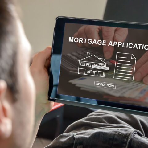 Man applying online for a mortgage
