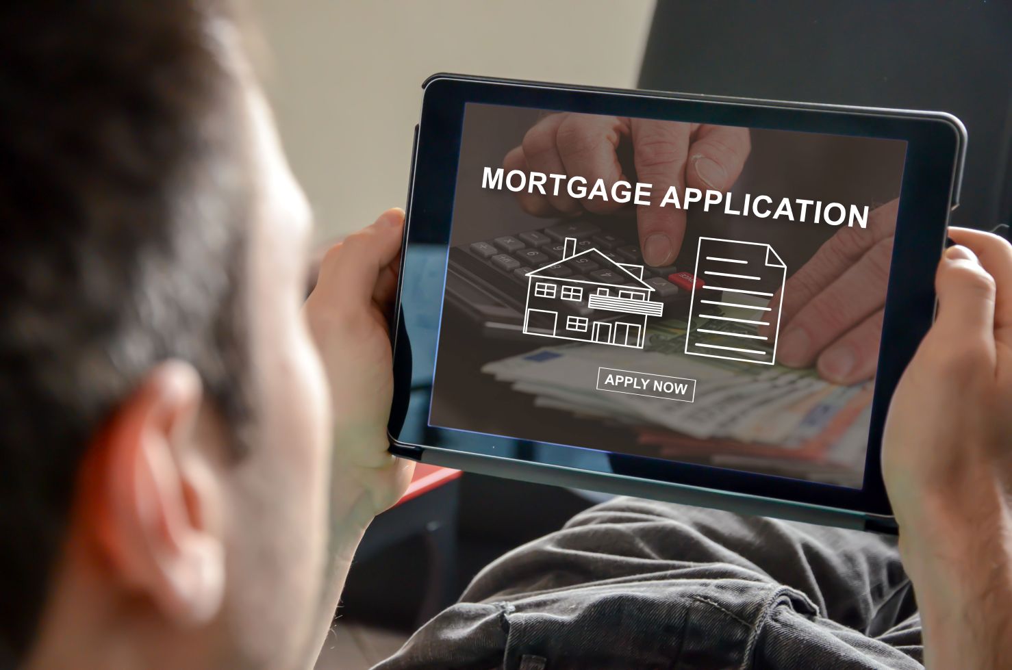 Man applying online for a mortgage